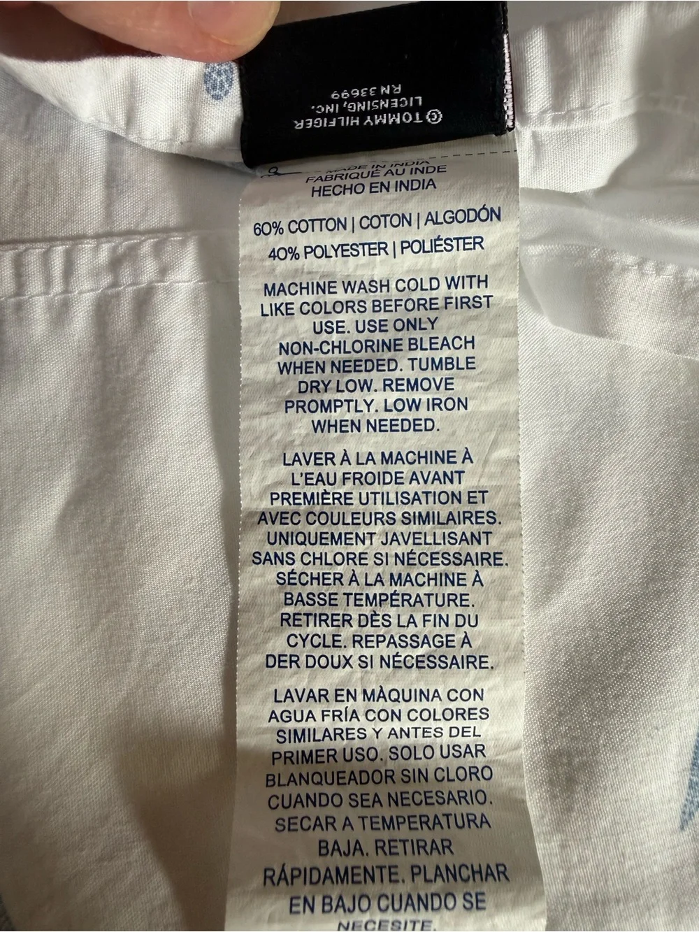 Tommy Hilfiger Flat Sheet White Blue Sea Turtle Twin Size